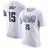 Men's Denver Nuggets #15 Nikola Jokic White 2024-25 City Edition Name & Number T-Shirt,baseball caps,new era cap wholesale,wholesale hats
